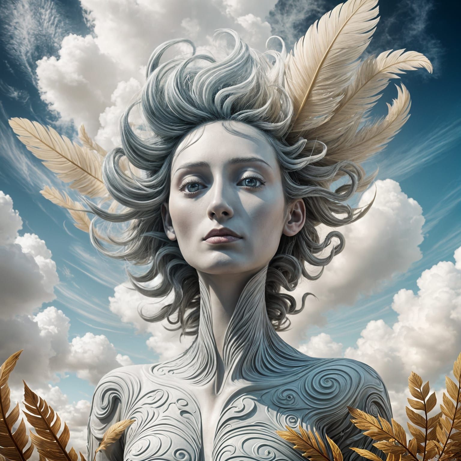 Surreal Anthropomorphic Wind Depiction