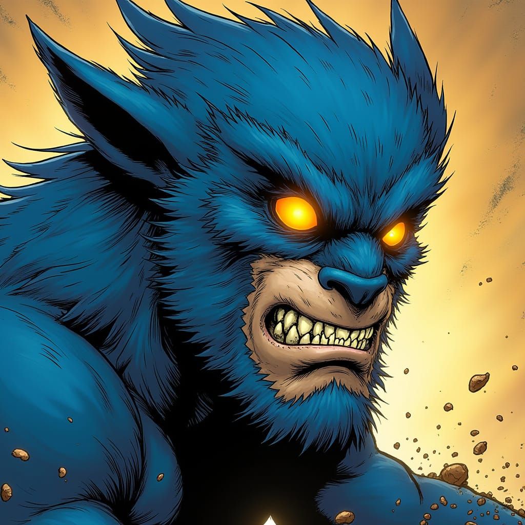 Cyclops and Beast Hybrid with Optic Blasts