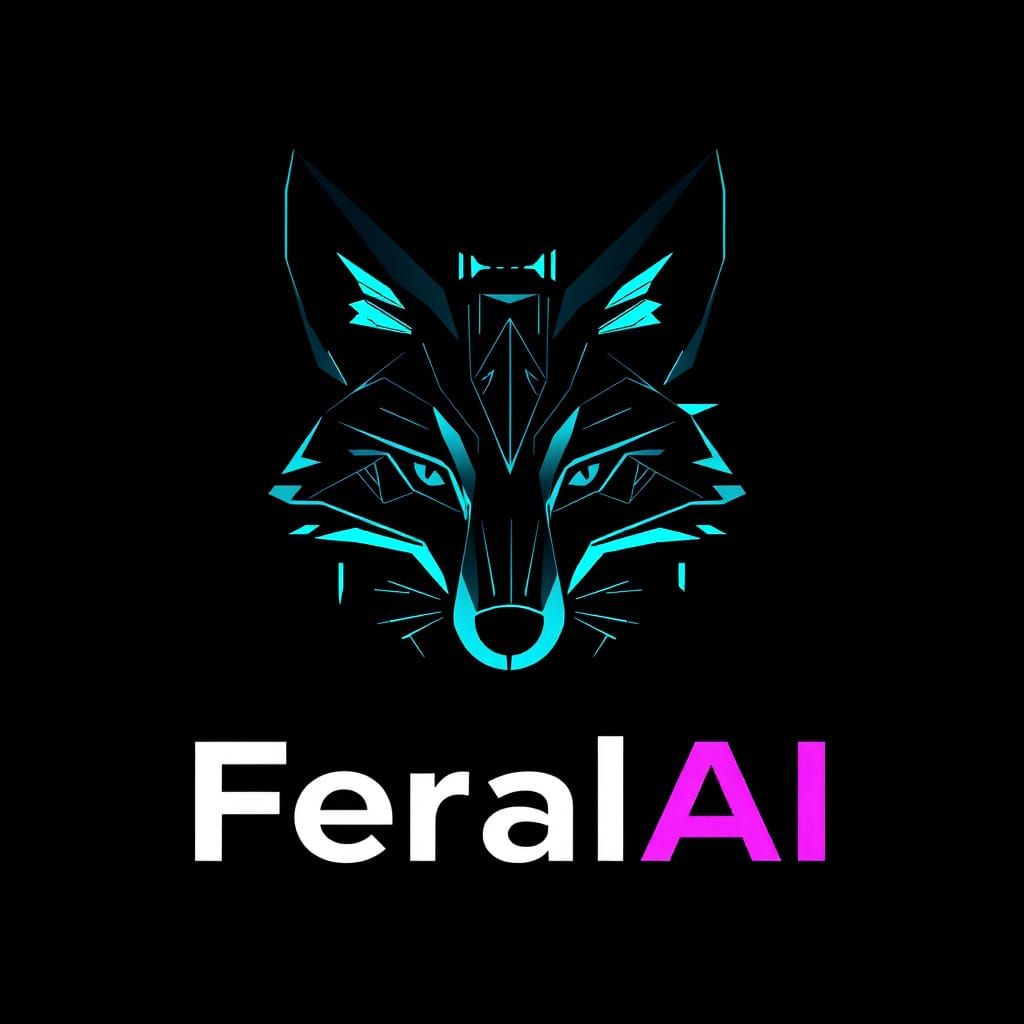 Stylized Fox Silhouette in Cyberpunk Style