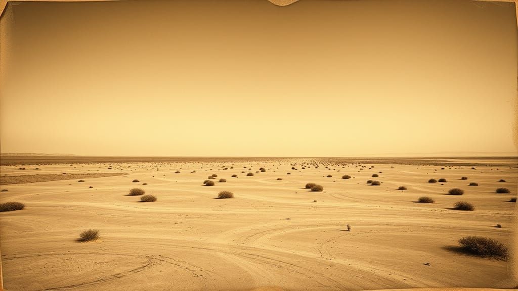 Worn Sepia Photograph of an Empty Landscape