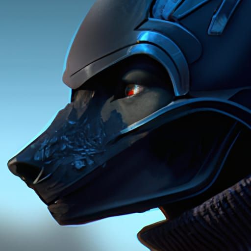Hyperdetailed Ninja Dog Portrait in Unreal Engine 5