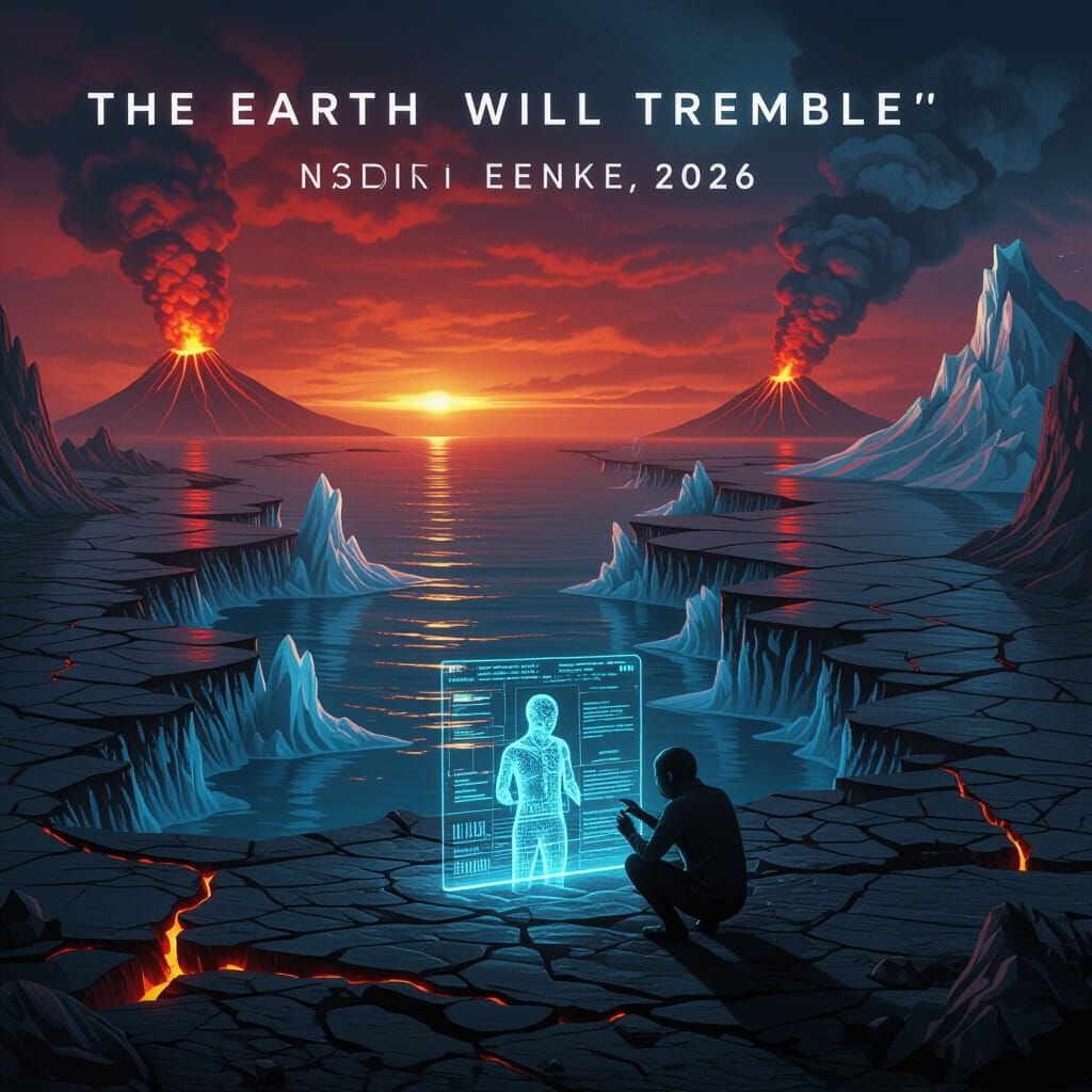 Post-Apocalyptic Landscape with AI Construct