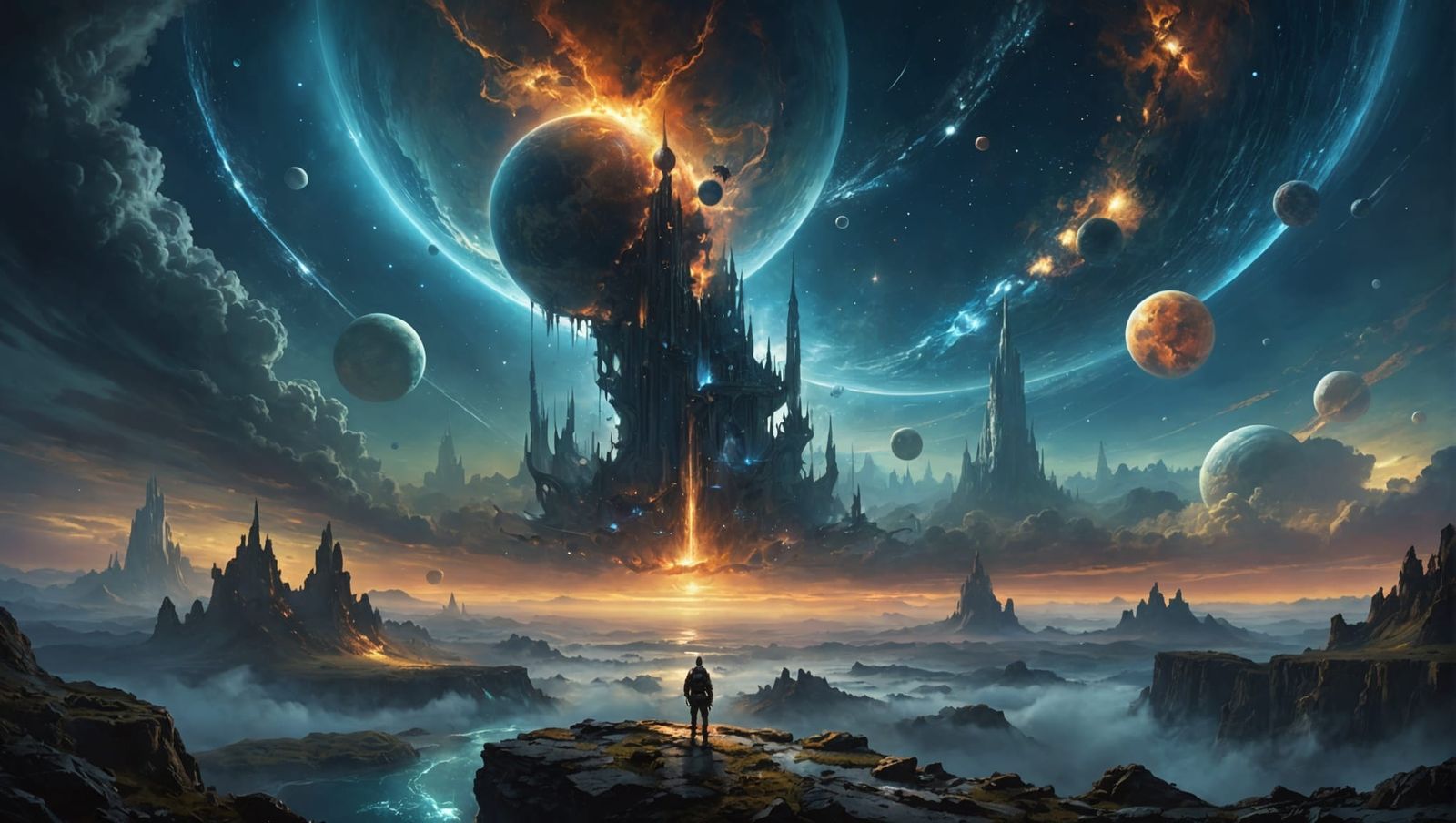 Cosmic Birth: A Celestial Digital Illustration