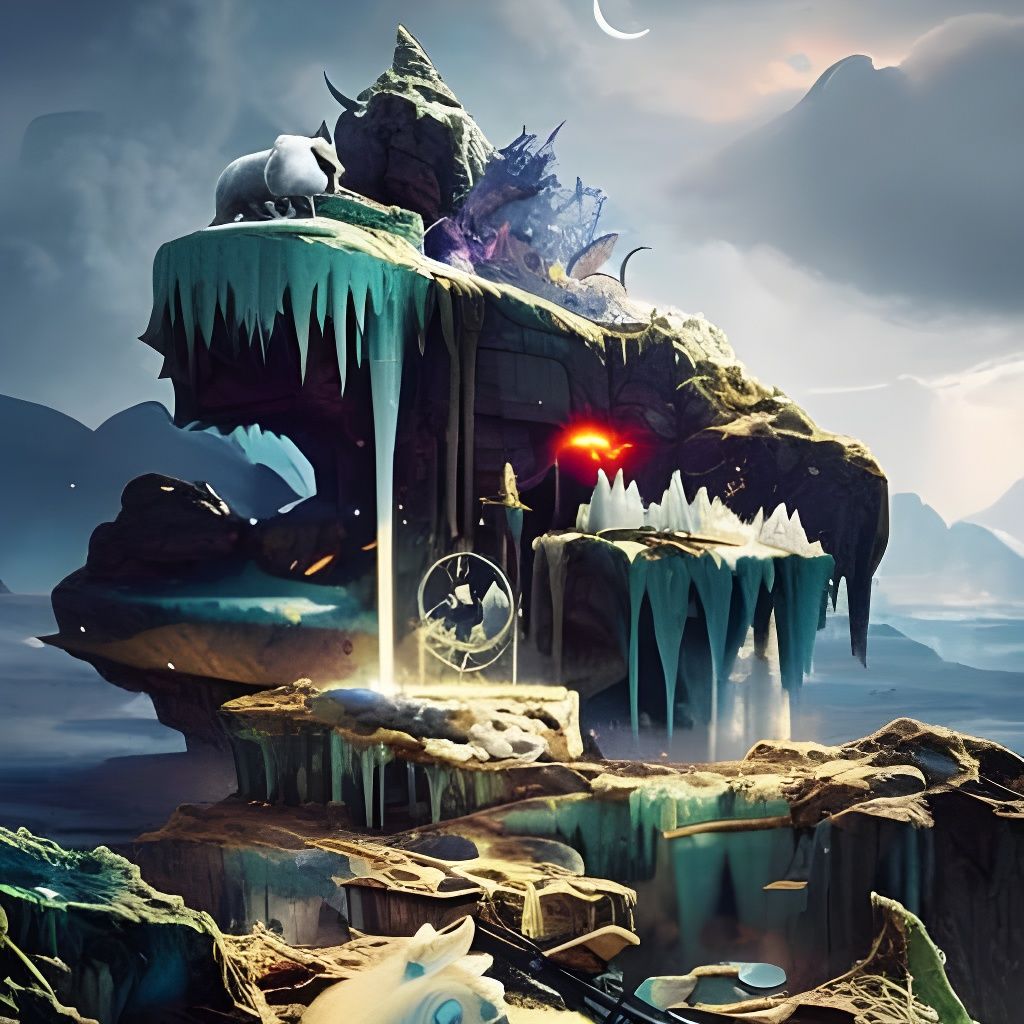 Chibi Polar Bear on Melting Iceberg