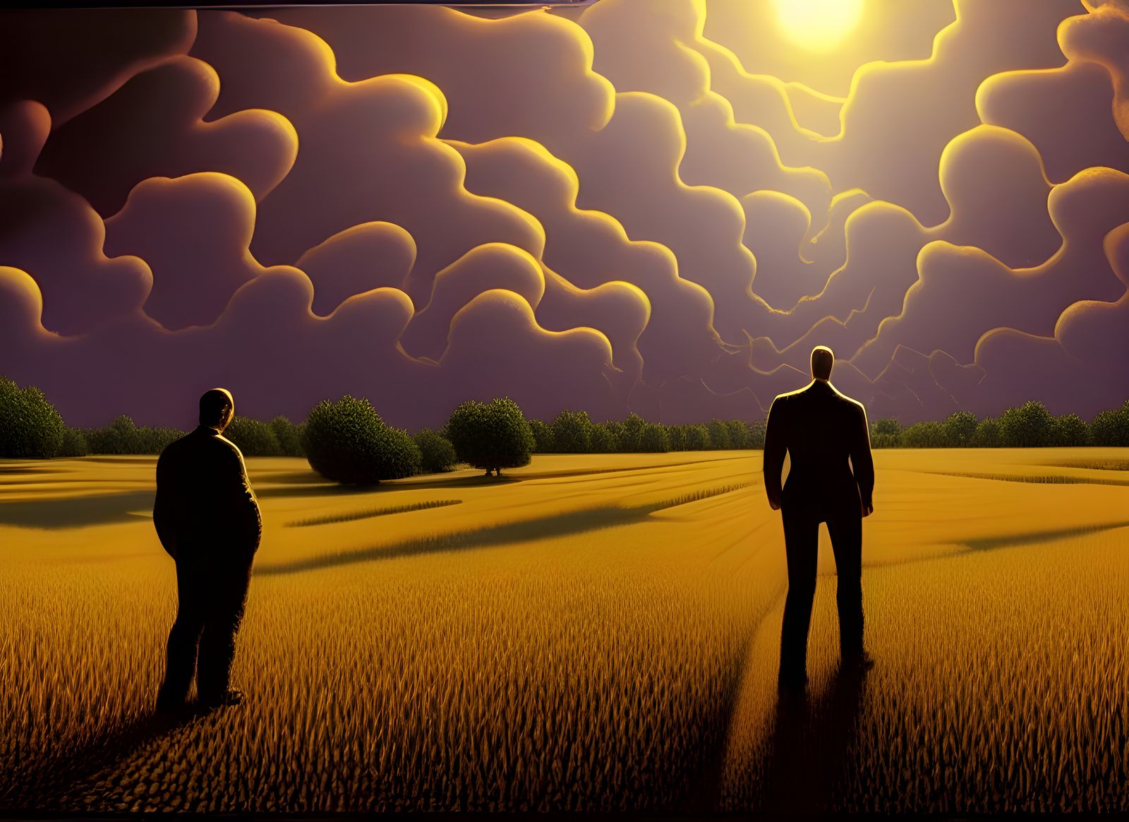 Strange Being Emerges Above Spiraling Cornfield