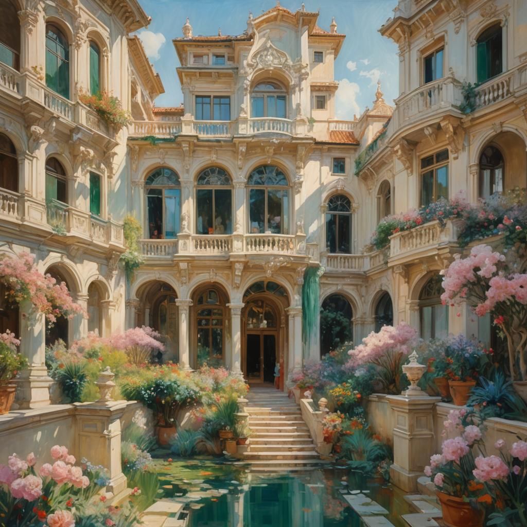 Ethereal Palace in Fantasy Land: Impressionistic Style