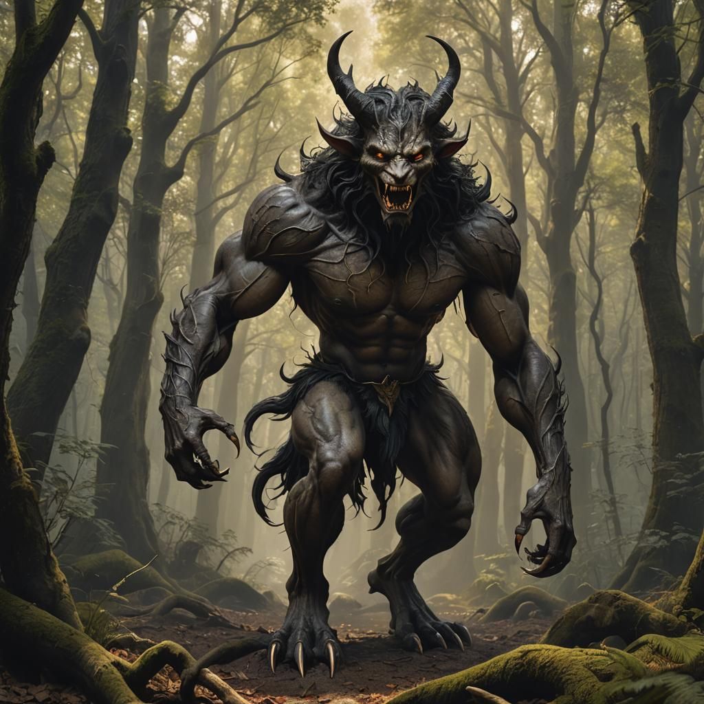 Incubus: Allure and Ferocity in a Shadowy Forest