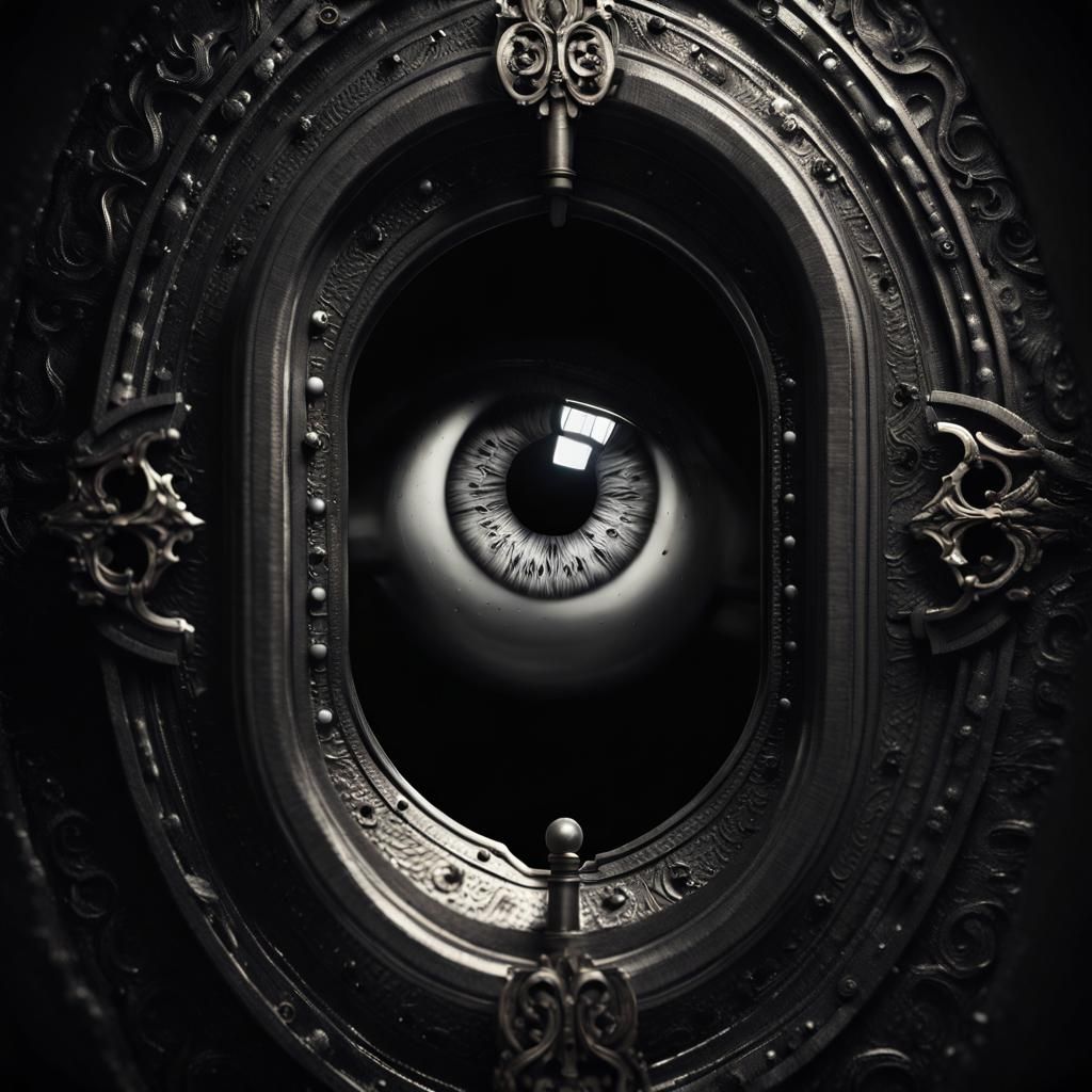 Sinister Eye Gazes Back: Monochromatic Cinematic Art
