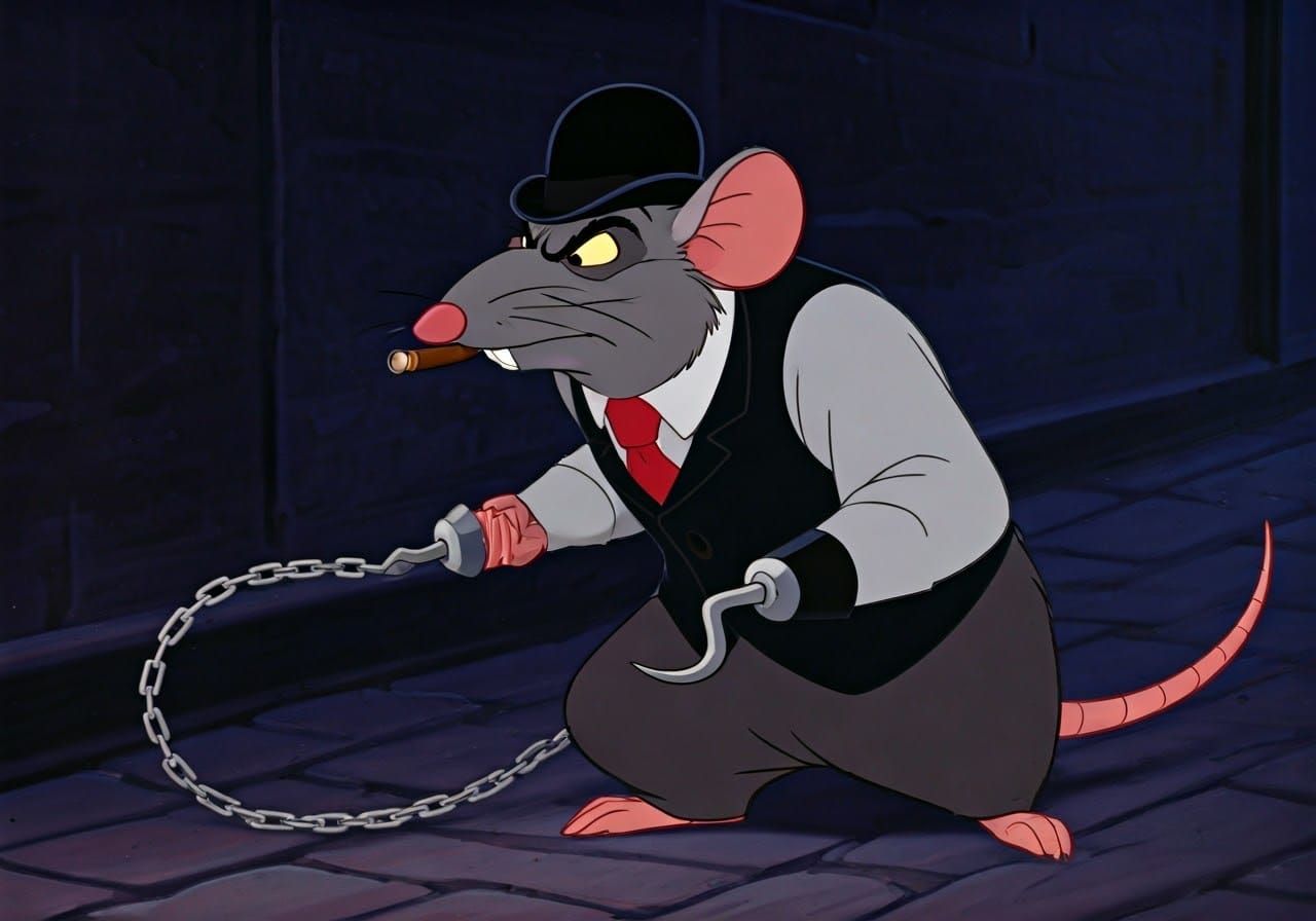 British Rat-Man Thug Lurking in a Dark Alley