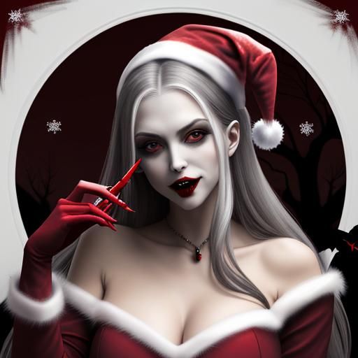 Gothic Vampire Christmas Scene