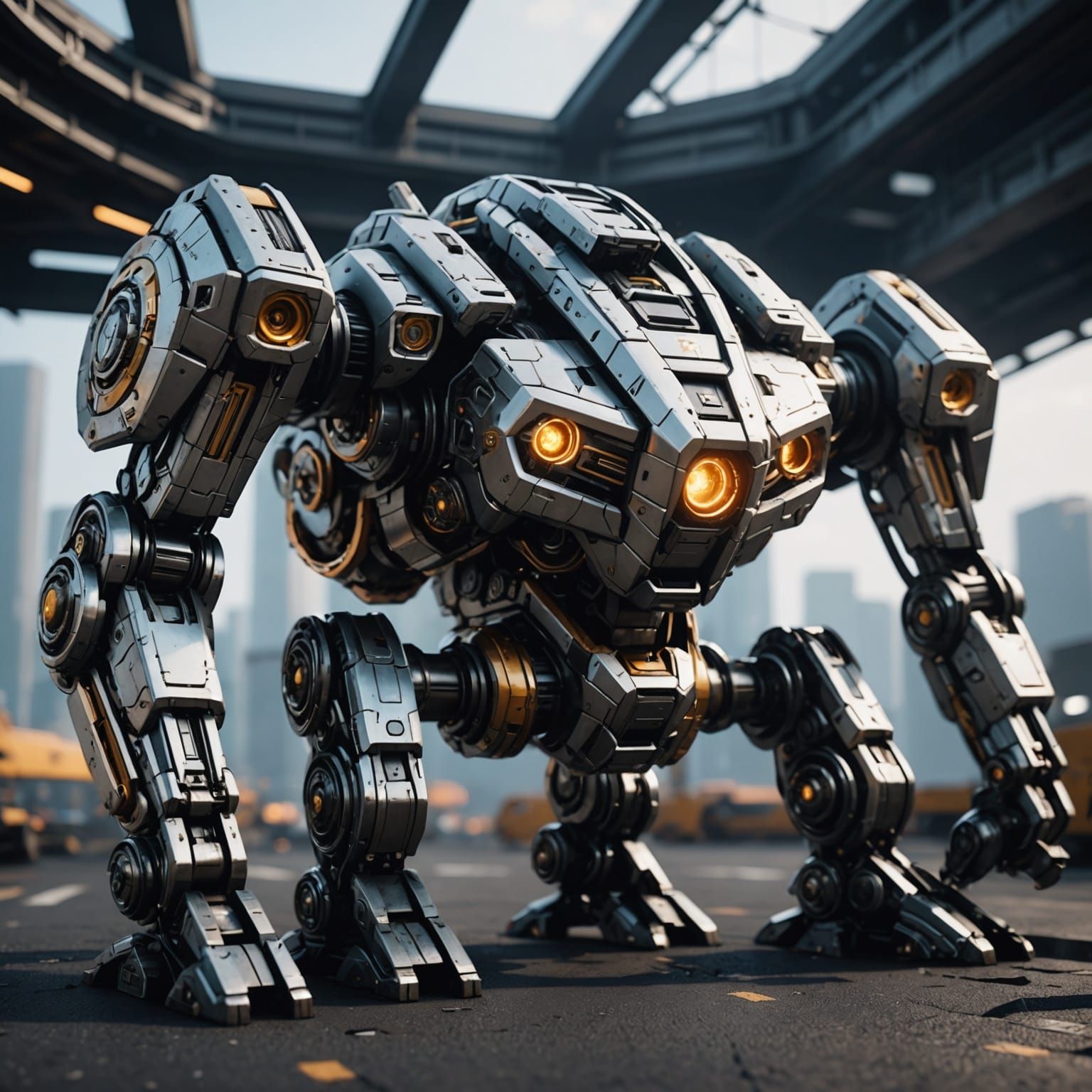 Intricate Mech Details in Futuristic Sci-Fi Style