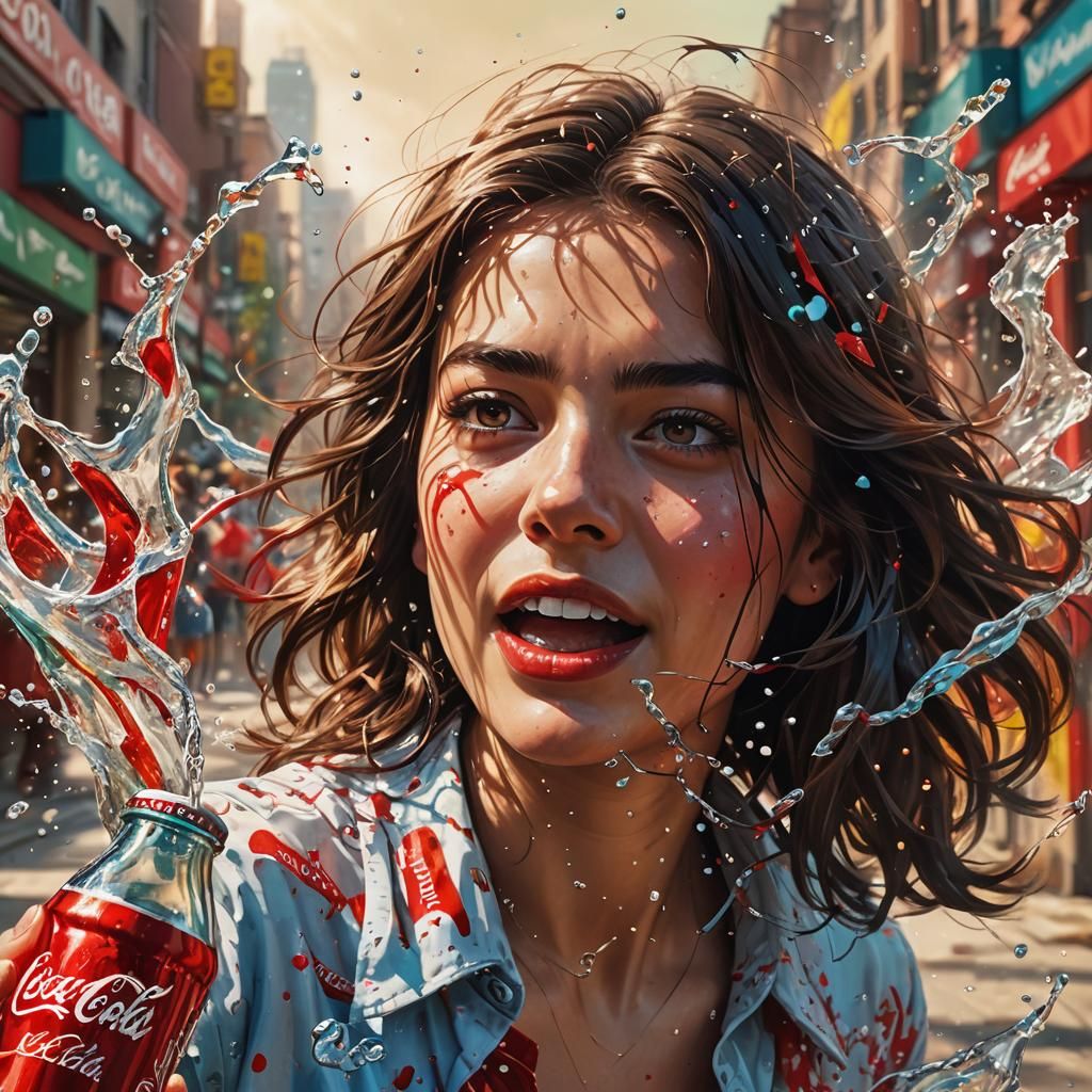 Coca Cola Advertisement in Hyperrealistic Style