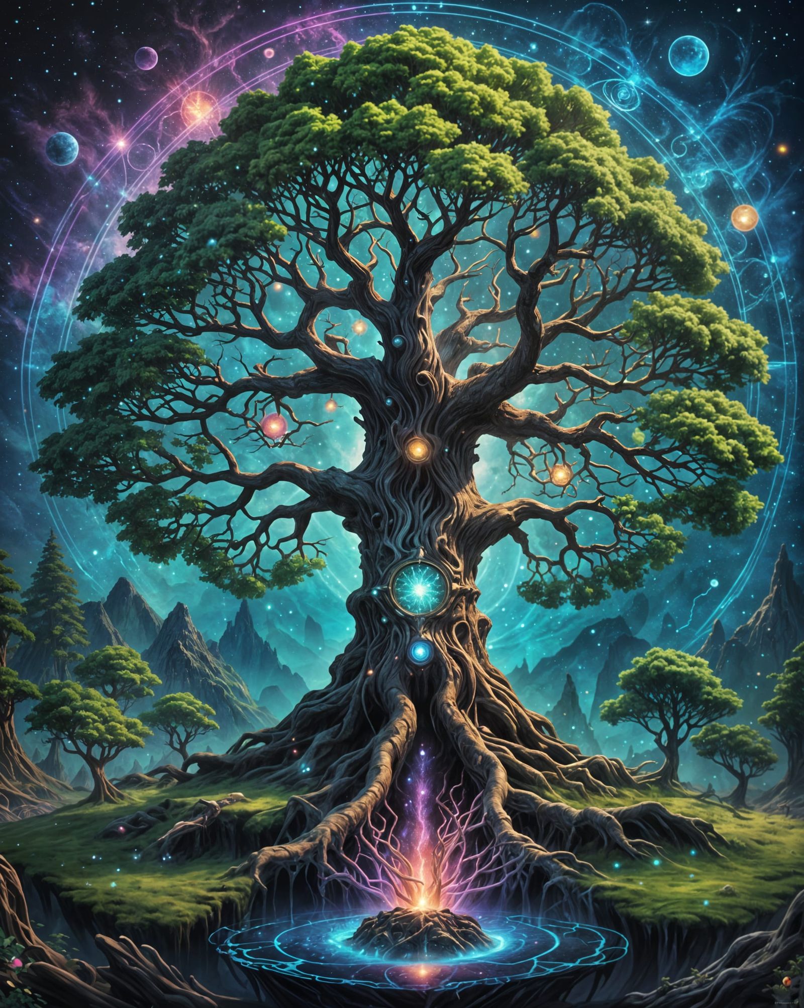 Yggdrasil: Holographic Cosmic Illustration