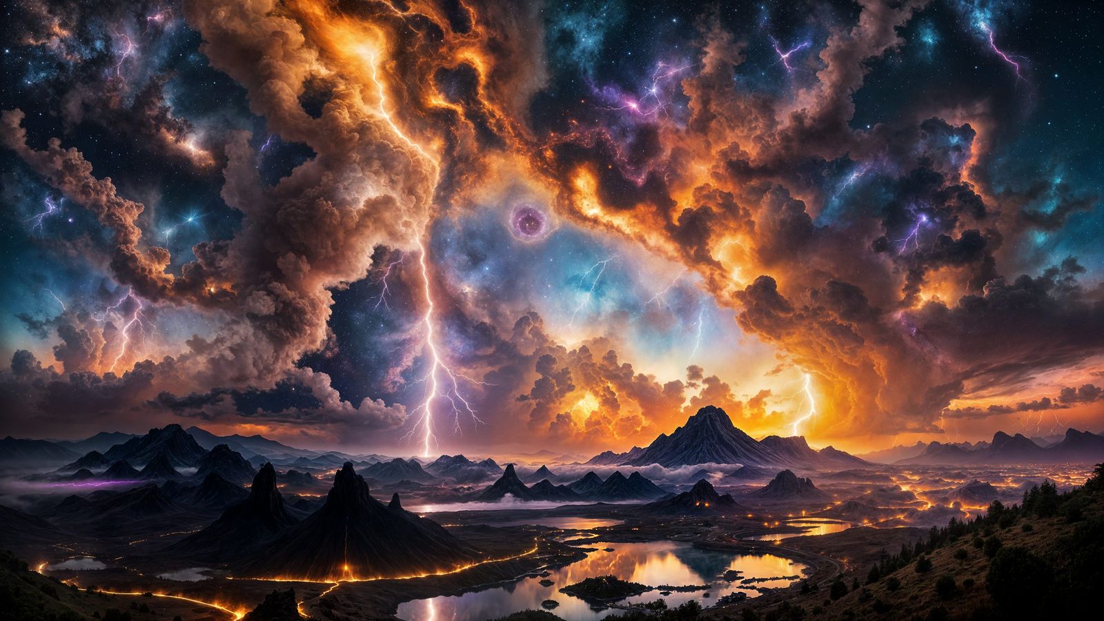 Epic Galaxy Lightning Storm in 8K