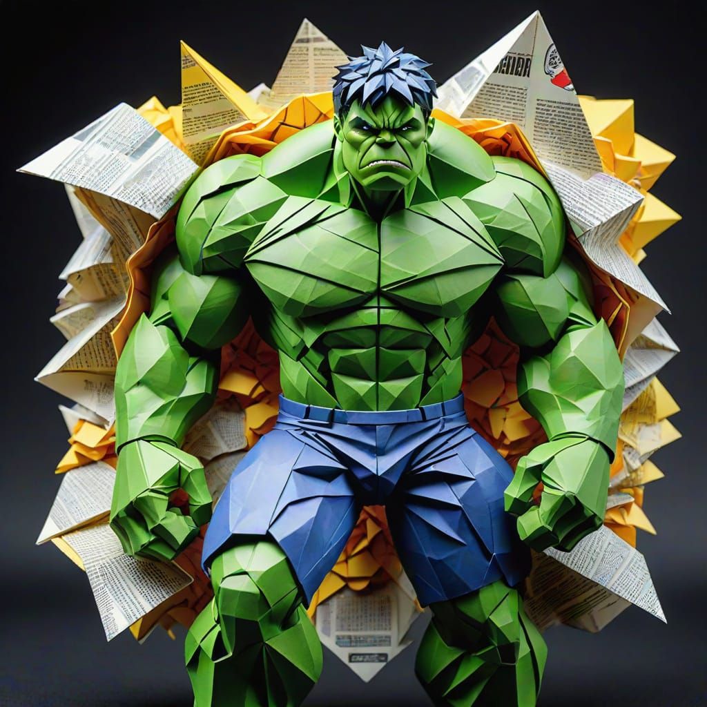 Hyper-Realistic Origami Hulk Papercraft