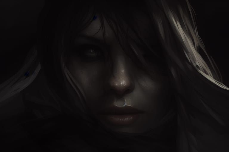 Dark Soul Portrait in Hyperdetailed Art Nouveau Style