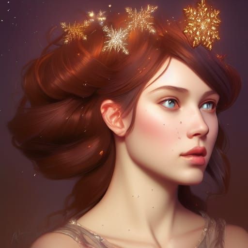 Christmas Princess Portrait in Artgerm Style