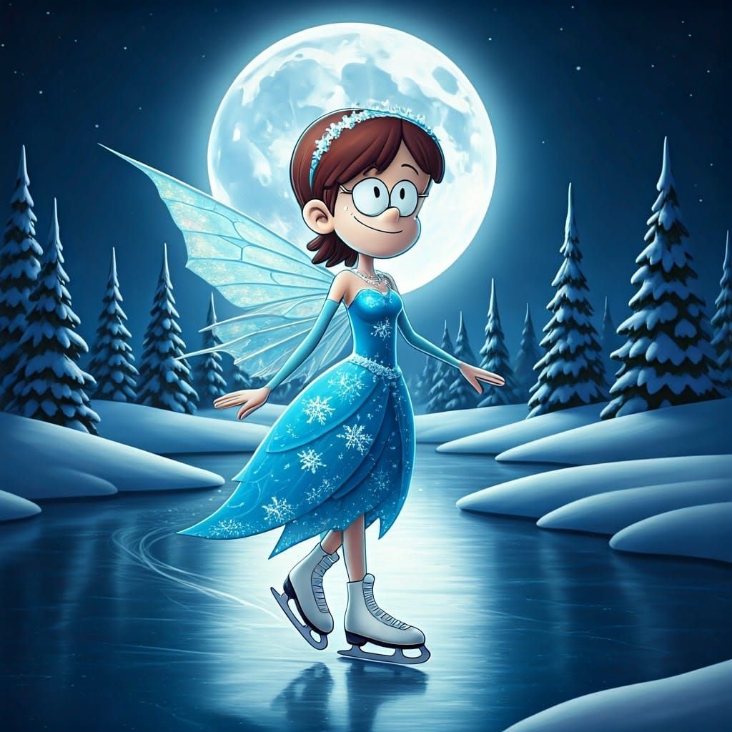 imagine Lynn Loud from The Loud House as an ice fairy, grace...