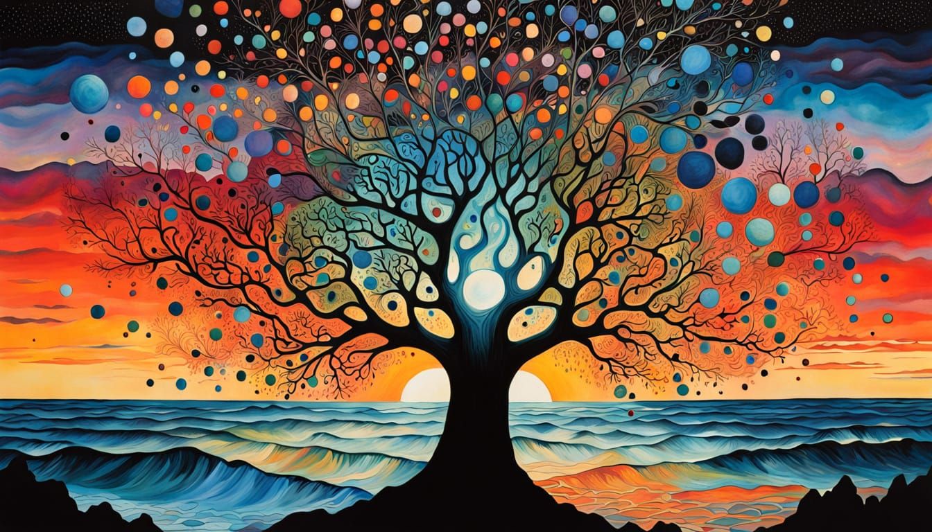 Ethereal Self-Discovery in Vibrant Digital Surrealism