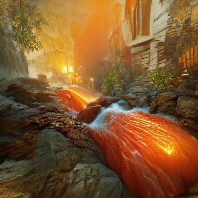 Delicate Waterfall in Canyon: Hyperrealistic 3D Render