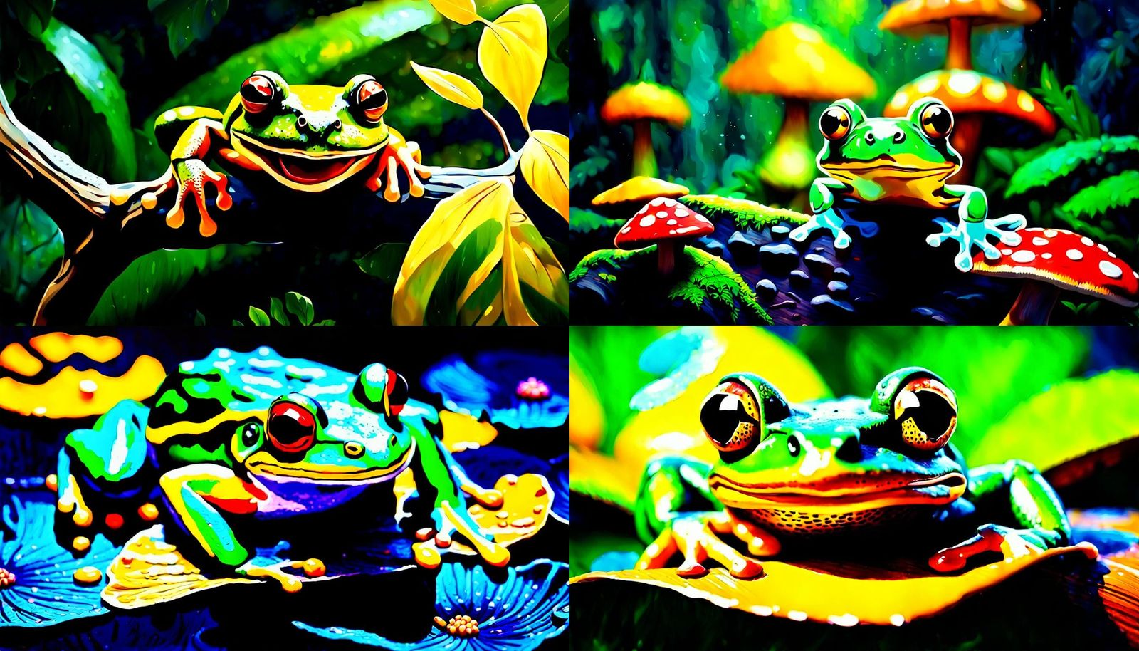Smiling Frog with Teeth in Chiaroscuro Acrylic