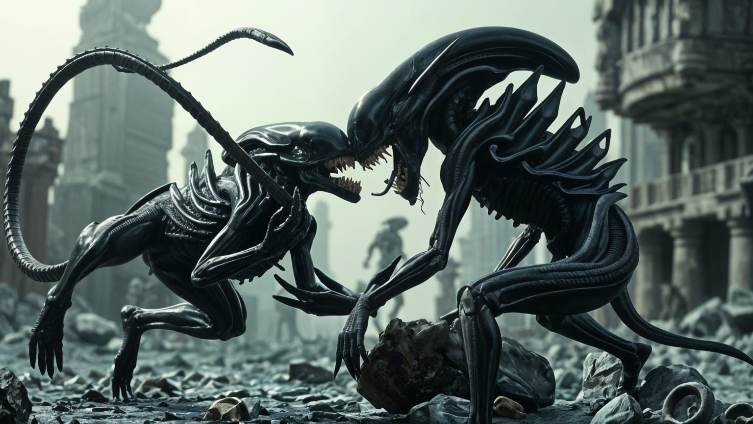 Alien Apocalypse: Fierce Battle Between Humanoid and Canine-...