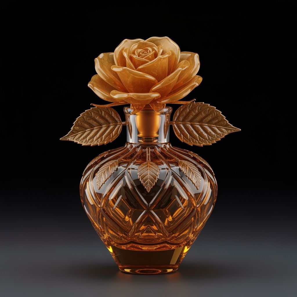 Elegant Amber Rose Perfume Bottle