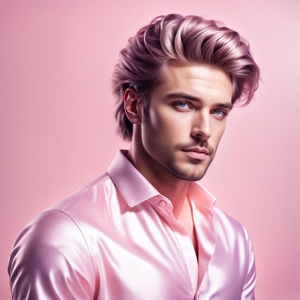 Handsome Man in Pastel Pink