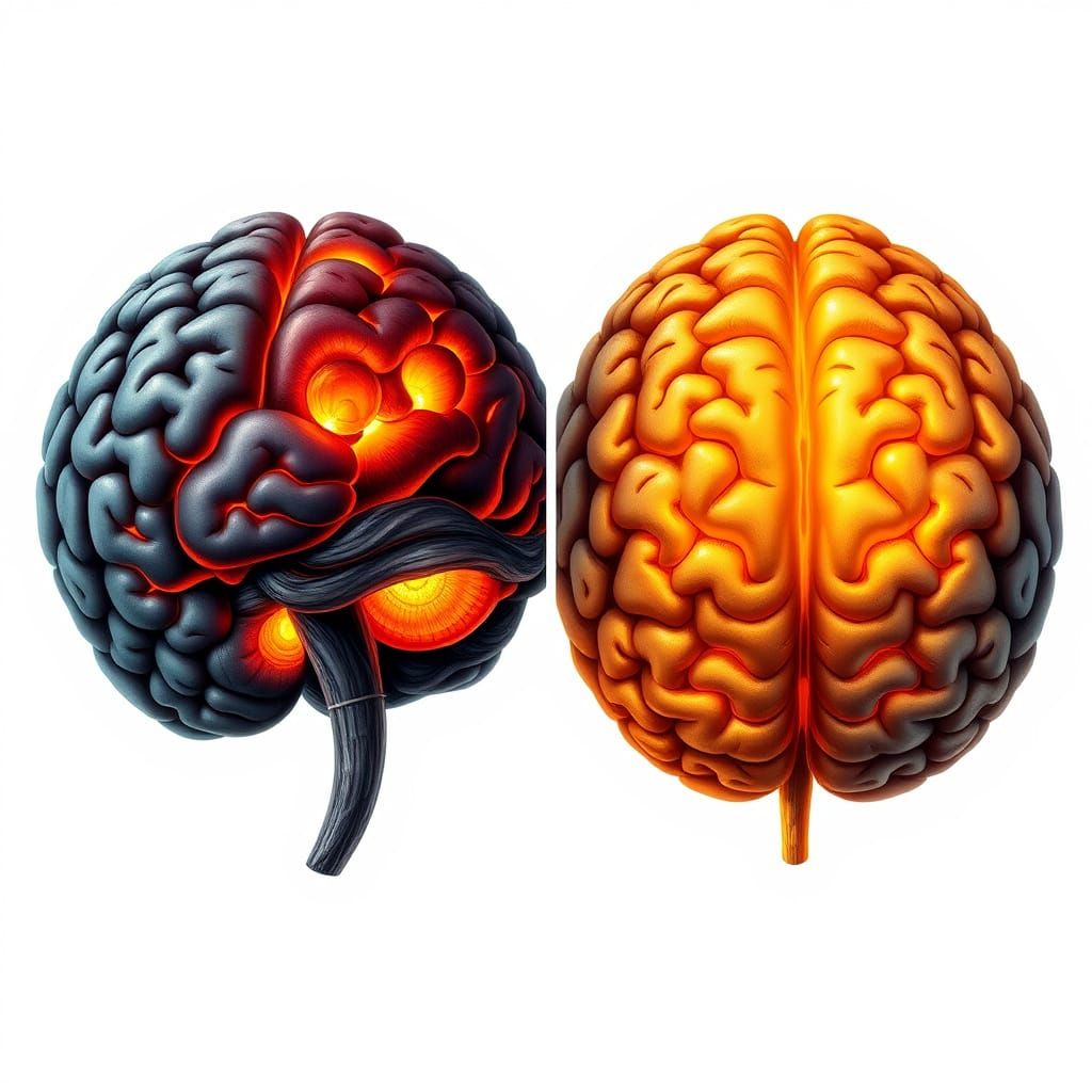 Brain Illustrations: Fear and Reward Response