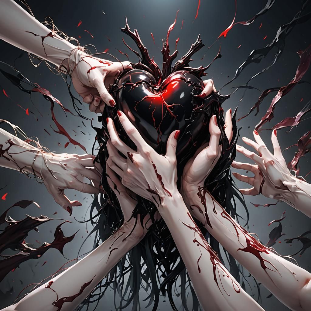 Bleeding Heart: Anime-Inspired 3D Digital Art