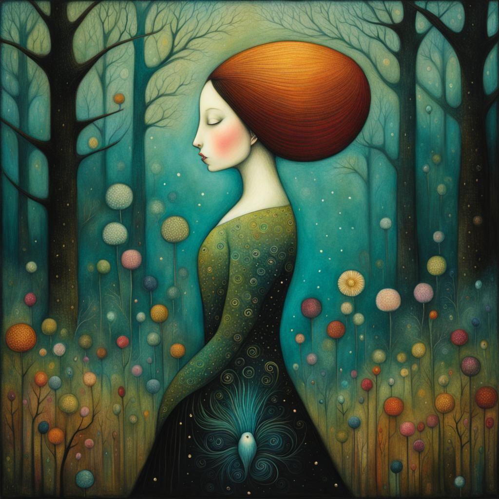 Dreamlike Bird in Pastel Colors