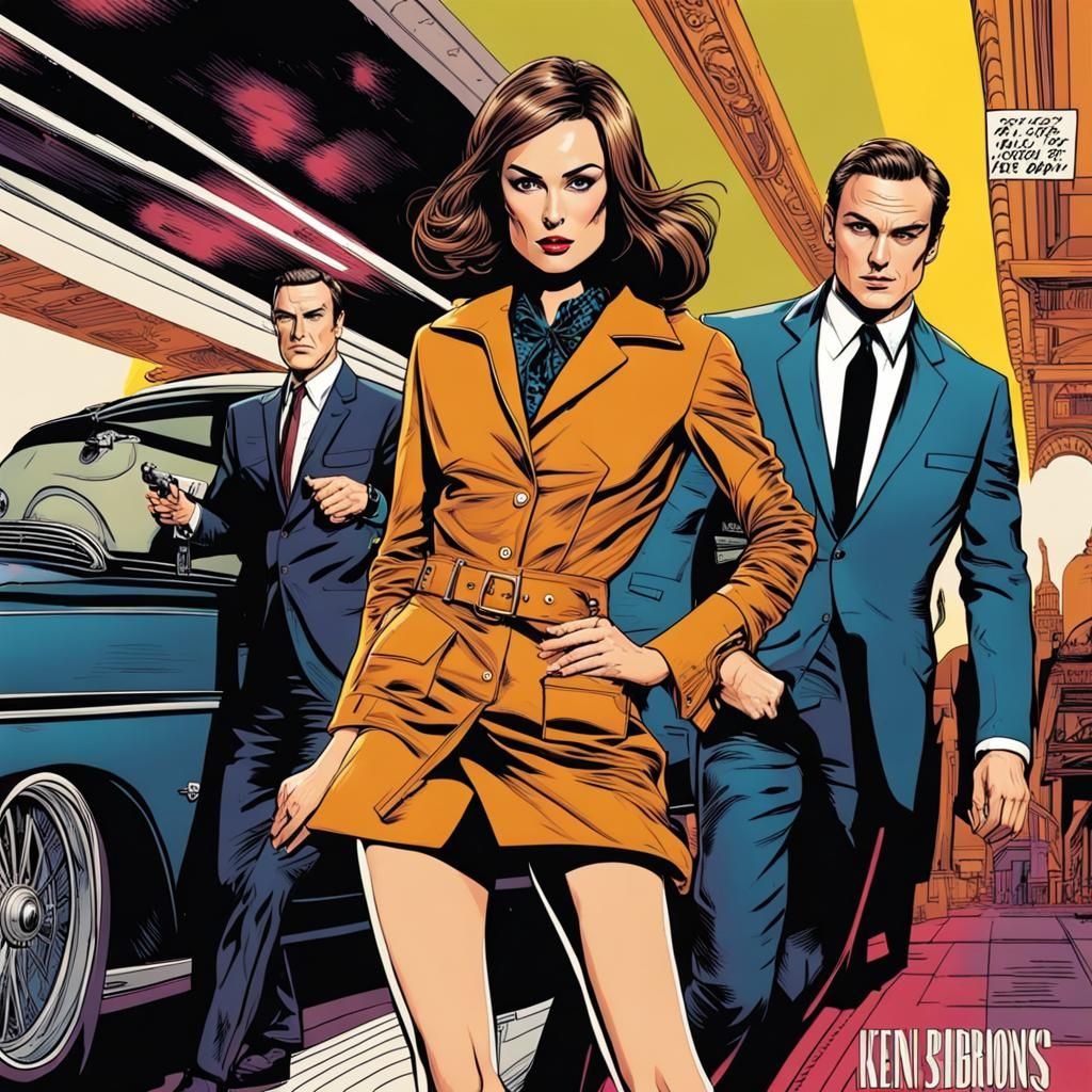 Keira Knightley as 1960s Bond Girl in Comic Art