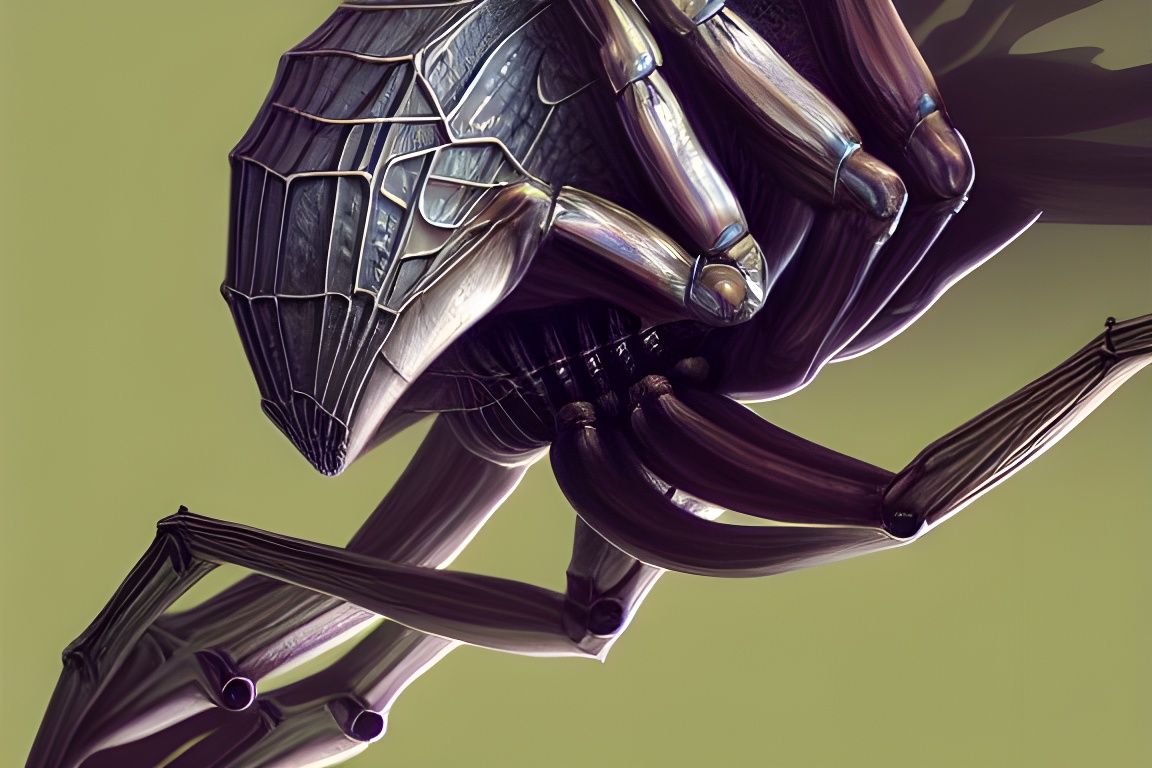 Hyperdetailed Biomechanic Spider in Editorial Style