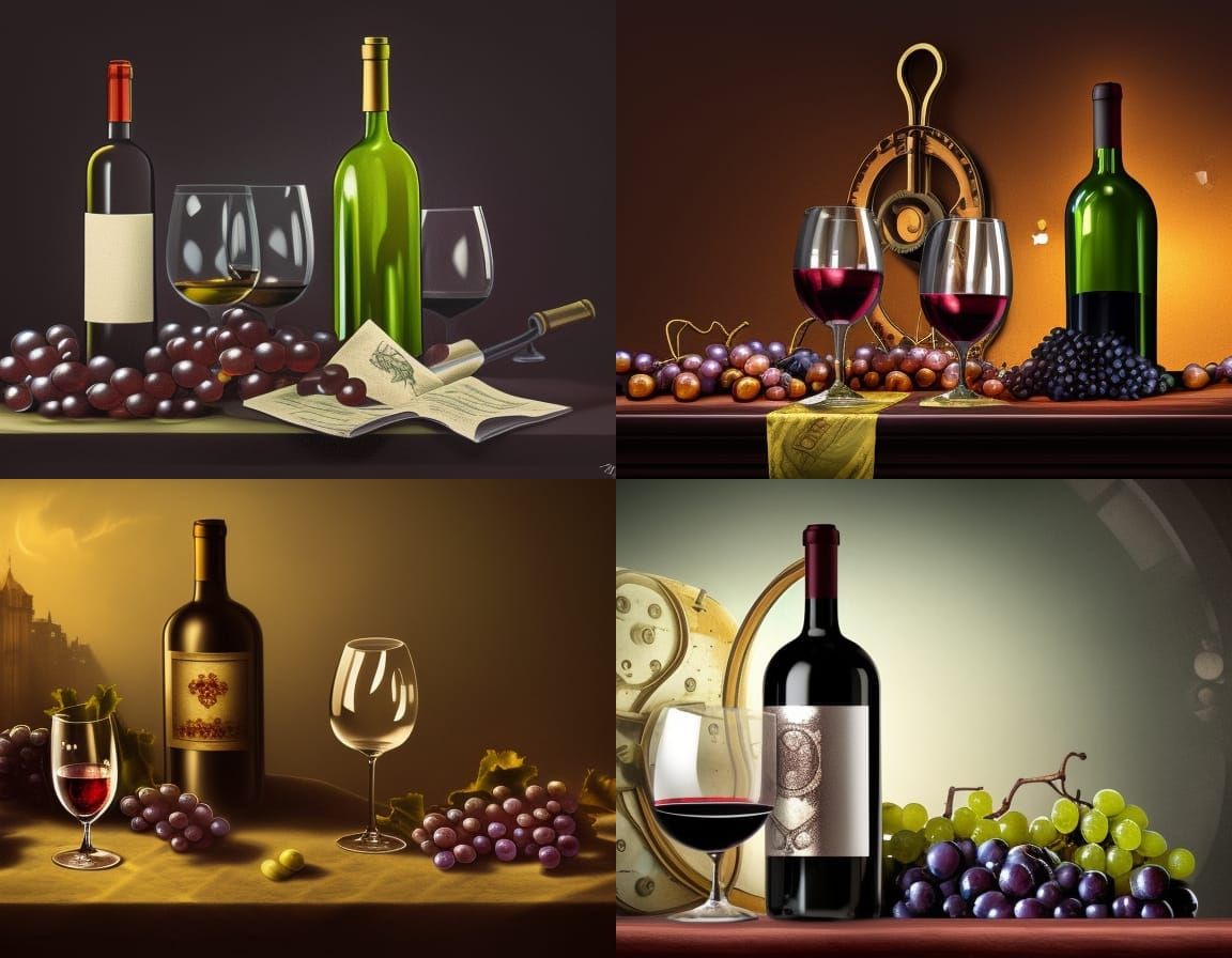 Steampunk Still Life: Wine and Grapes in 8K