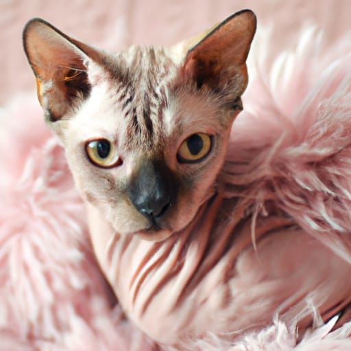 Beautiful Pink Fur Cat Portrait