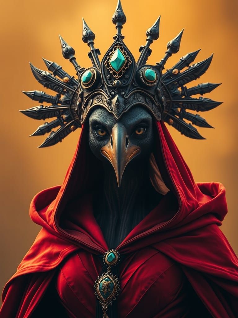 Majestic Bird Queen in Regal Attire