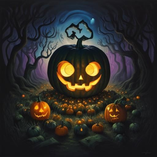 Eerie surrealism. Front view. Many children laugh and surrou...