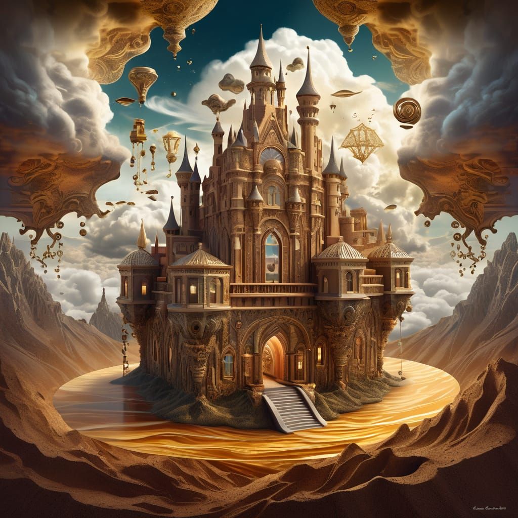 Magical Castle in Clouds: Digital Matte Painting