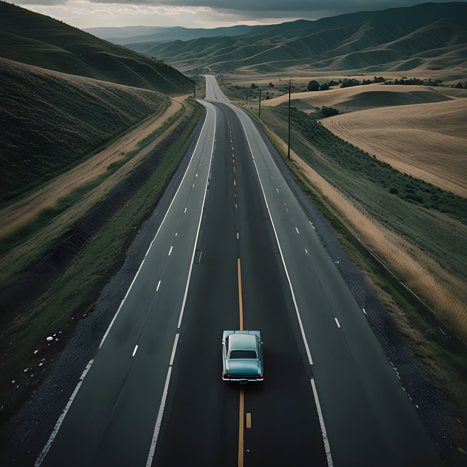 Epic Highway Landscape Shot in Cinematic Style