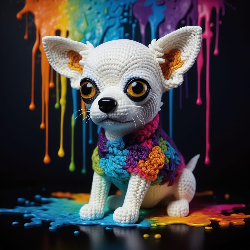 Amigurumi Chihuahua in Whimsical Artistic Detail