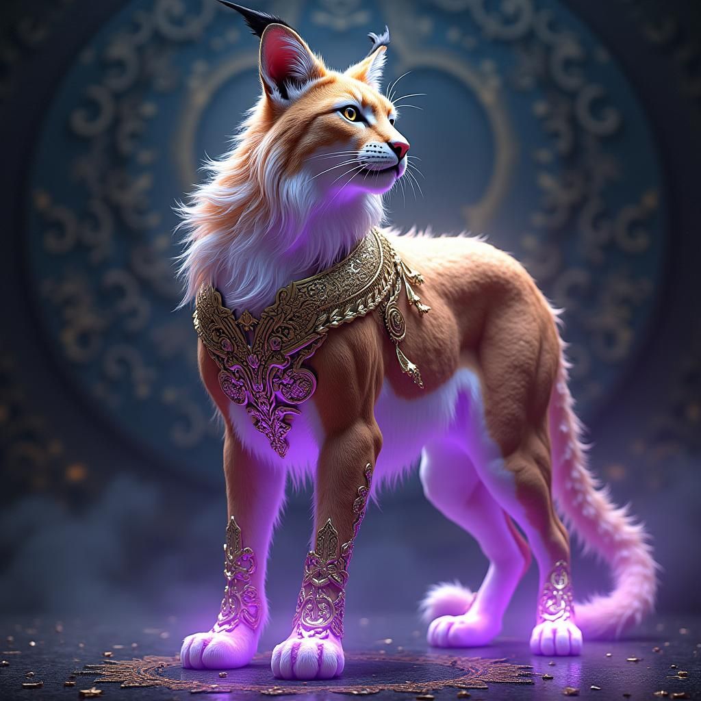 Ethereal Lynx in Gleaming Gold Armor