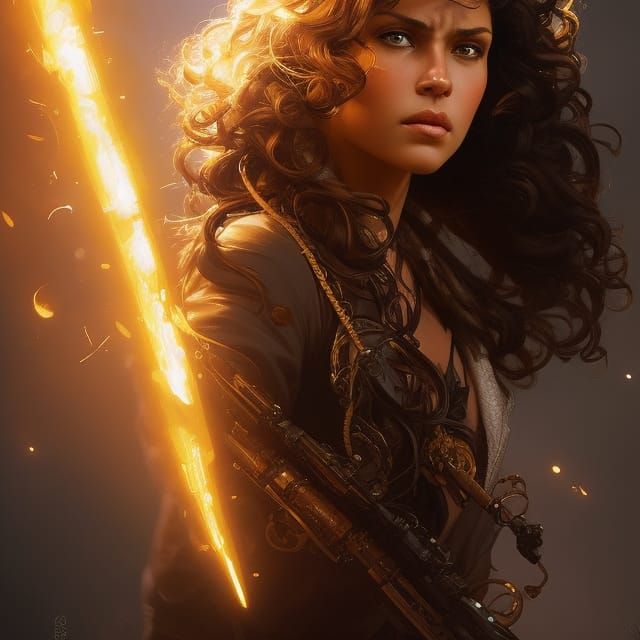 Detailed Portrait of Girl with Yellow Eyes