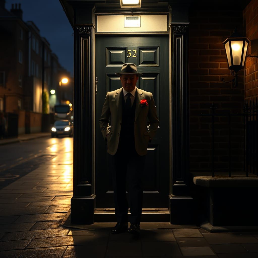 Suggs of Madness at Victorian Door, Hyperrealistic