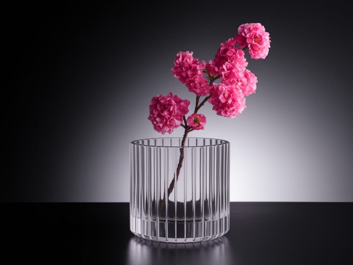 Blooming Cherry Blossom Branch in Glass Vase