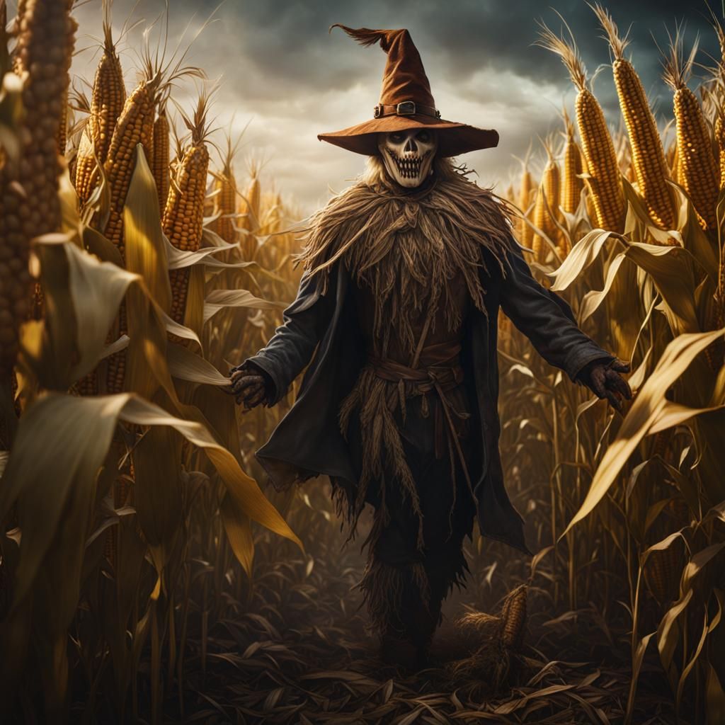 Sinister Scarecrow Rescue: Detailed Matte Painting