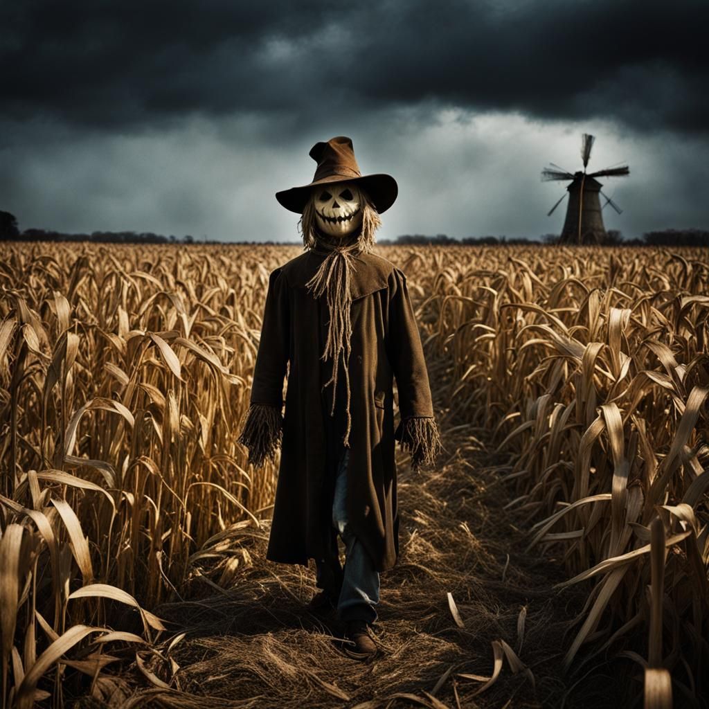 Surreal Scarecrow Mimicry in Digital Art