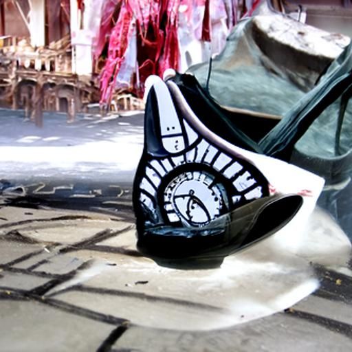 Surreal Heart Clock in a Shoe: Matte Painting