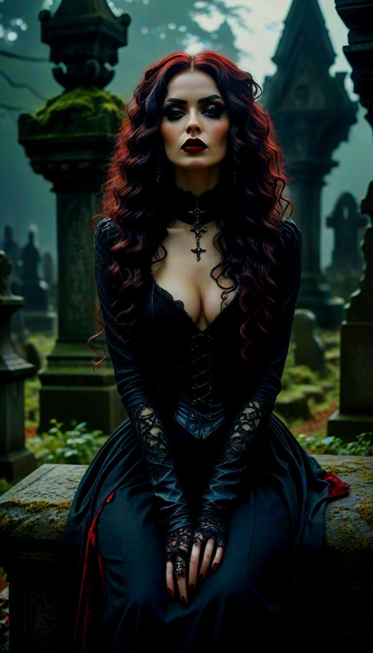 Gothic Goddess in Velvet Darkness