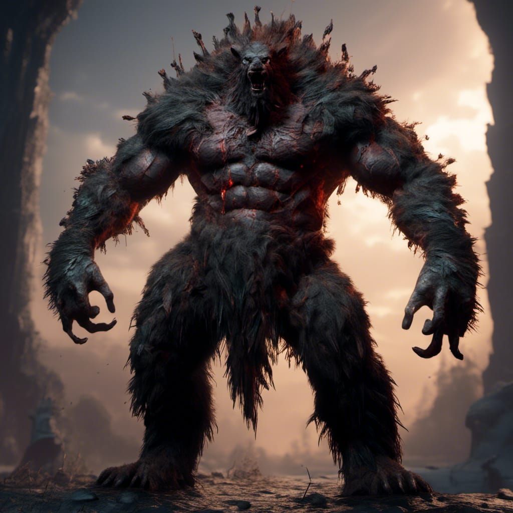 Brooding Barbarian Anthromorph with Viking Braids