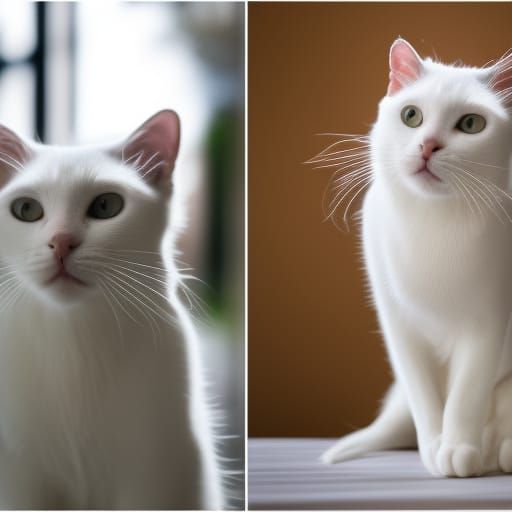 Elegant White Cats in Professional Photography